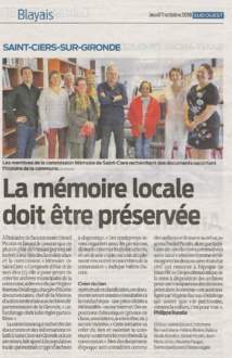 La Mémoire s'archive et se partage à Saint Ciers Sur Gironde