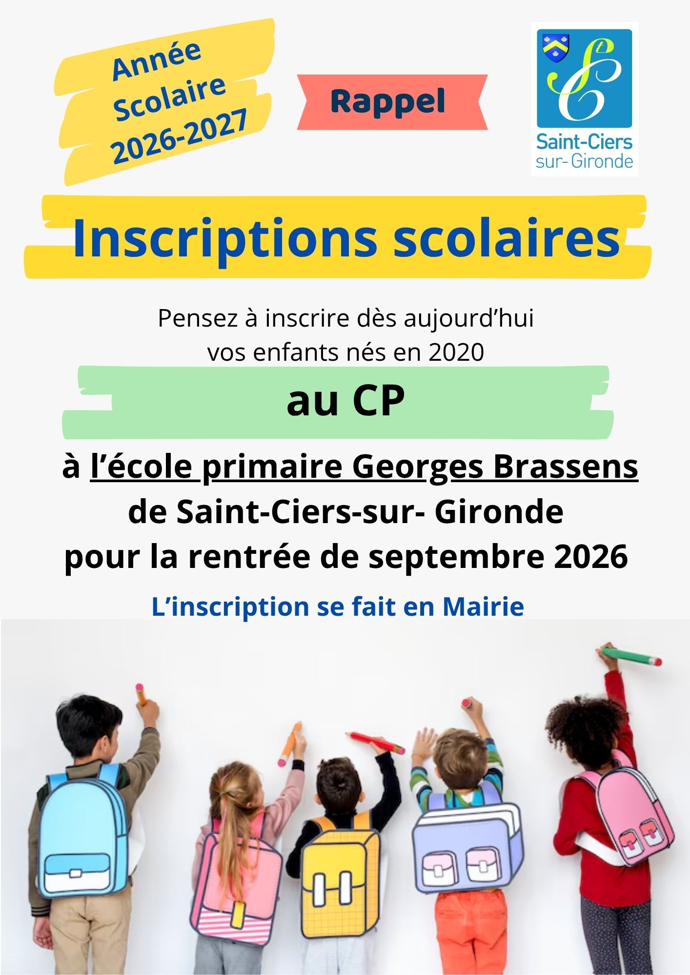 Inscription Ecole Elémentaire Georges Brassens