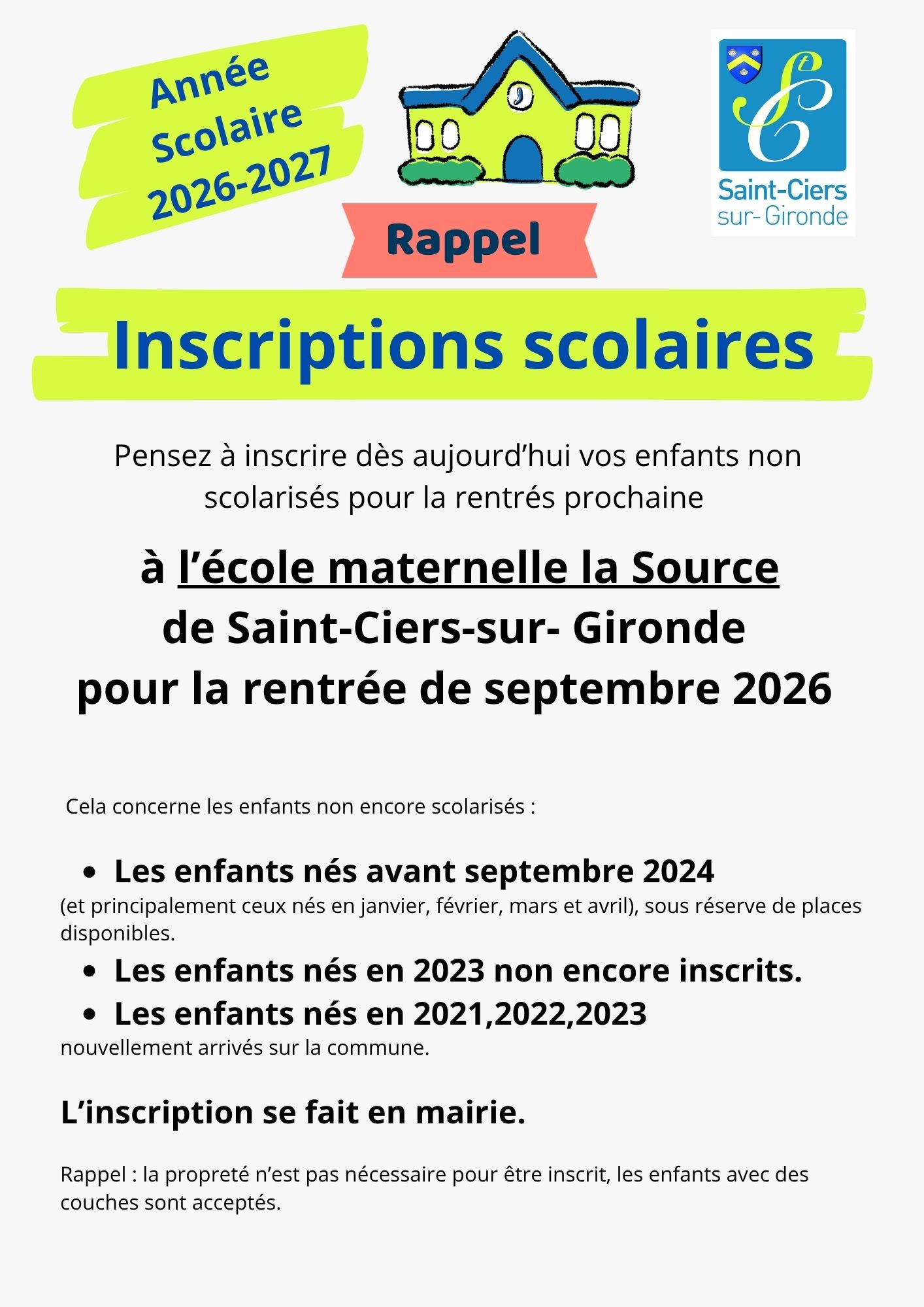 Inscription Ecole Maternelle La Source