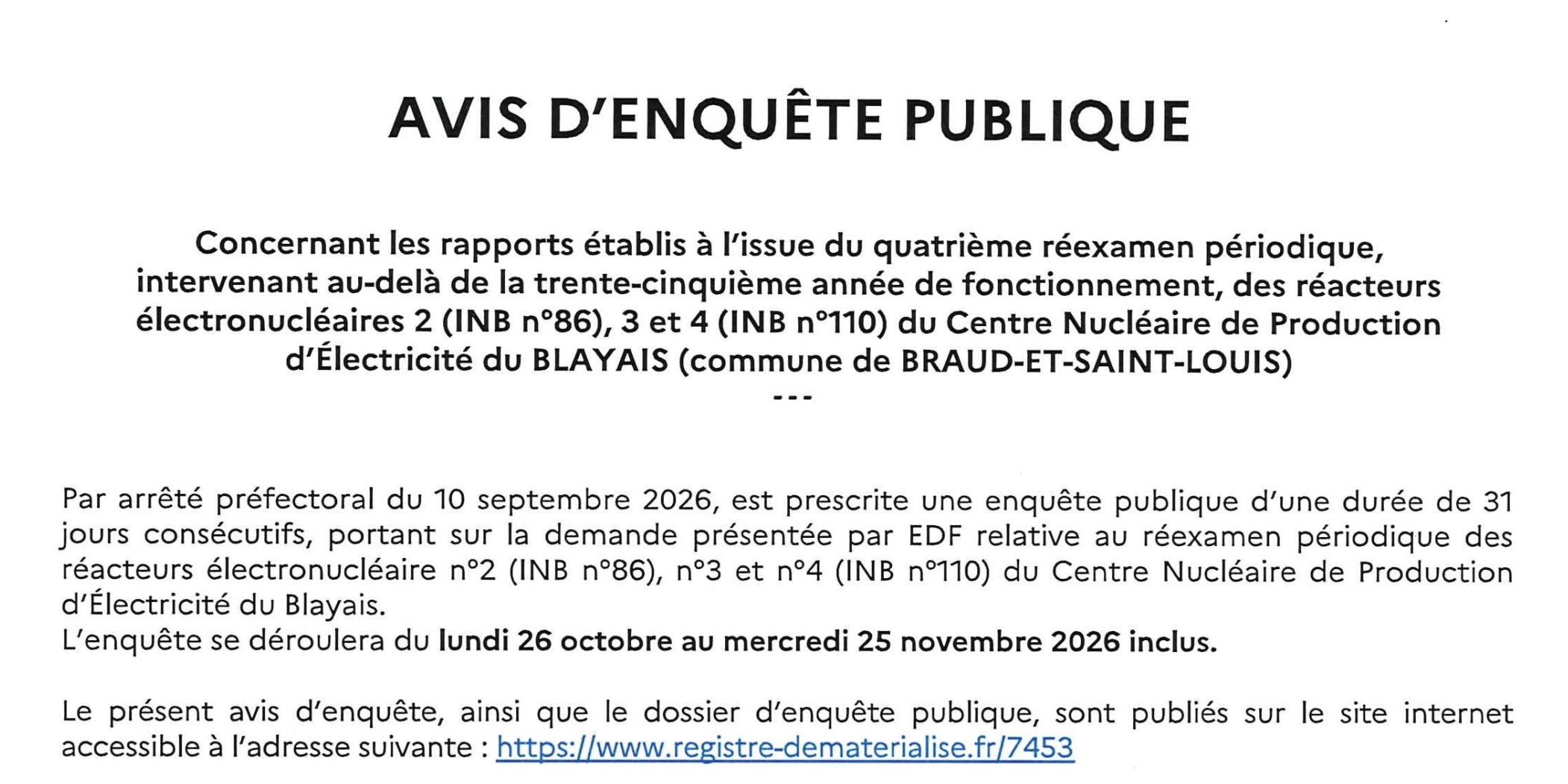 Avis d’enquête publique Avis d’enquête publique