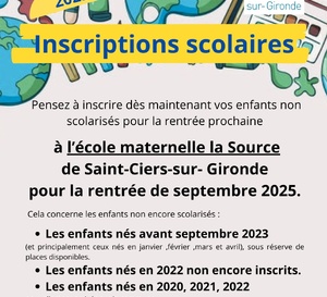 INSCRIPTION ÉCOLE MATERNELLE LA SOURCE