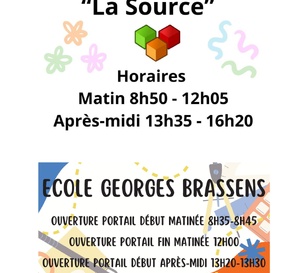 Horaires Maternelle et Primaire