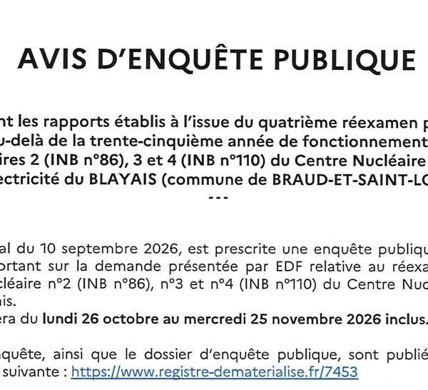 Avis d’enquête publique